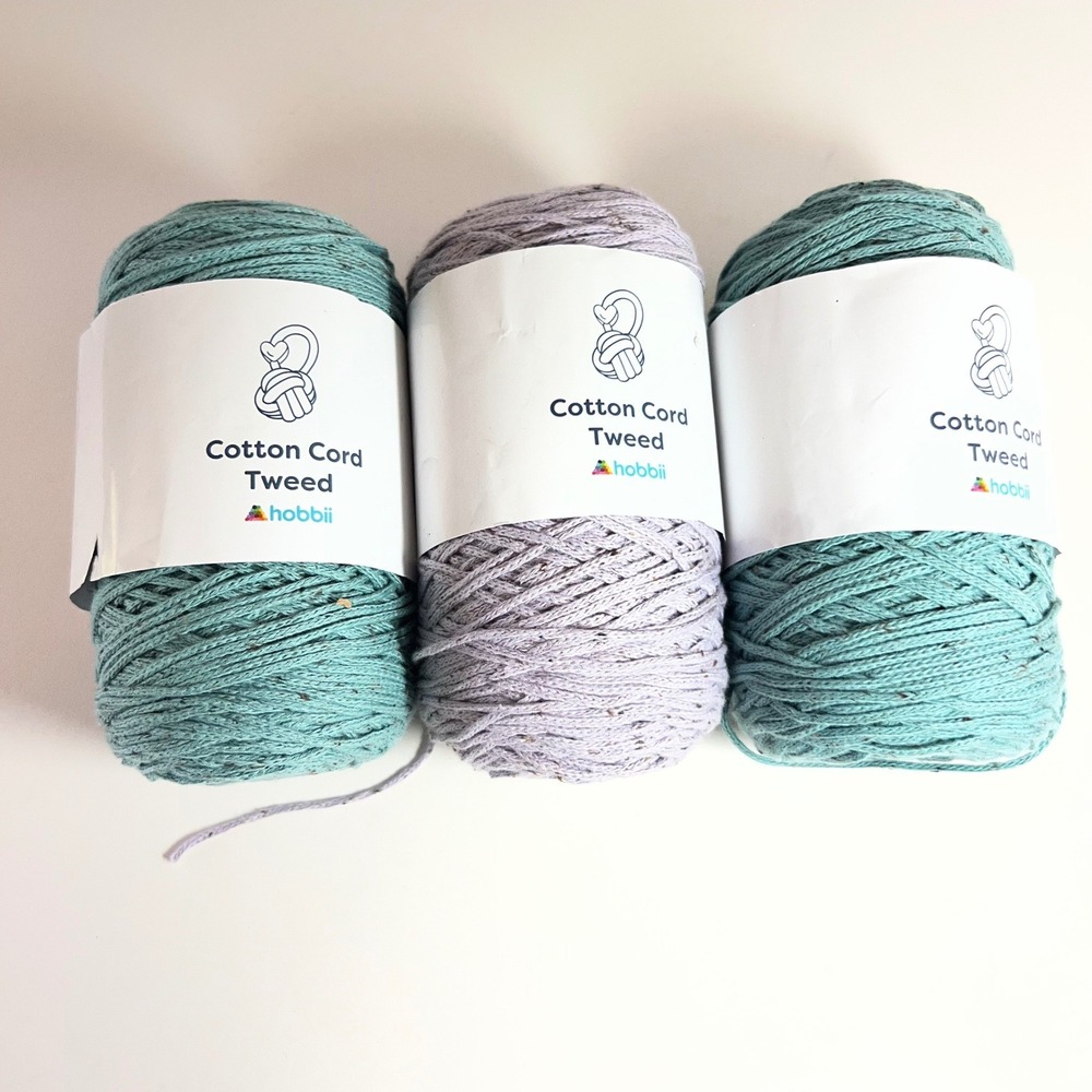 3‎ - Hobbii Cotton Cord Tweed Cotton Polyester Teal Lavendar